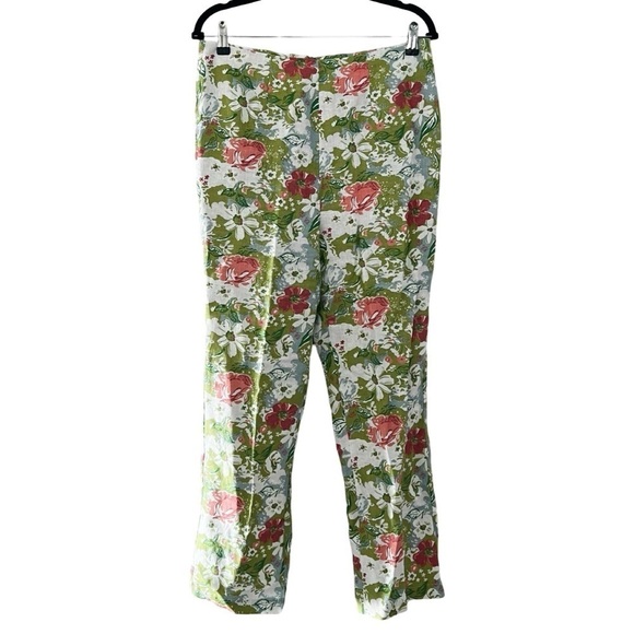 REFORMATION Pinegrove High Rise Linen Pants in Summer Of Love Floral Print Sz 10 - Picture 2 of 5